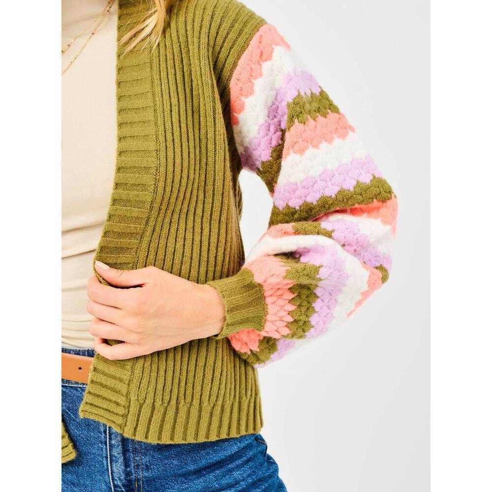NEW MARY SQUARE pippa cardigan green sweater in green - Picture 3 of 5